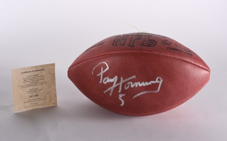 Paul Hornung Autographed Football COA