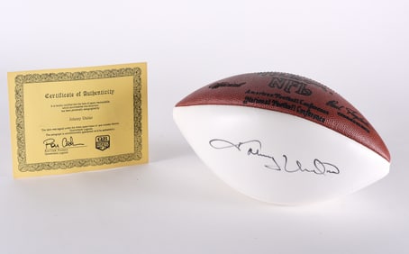 Johnny Unitas Autographed Football COA
