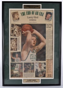 Larry Bird Autographed Printing Framed COA