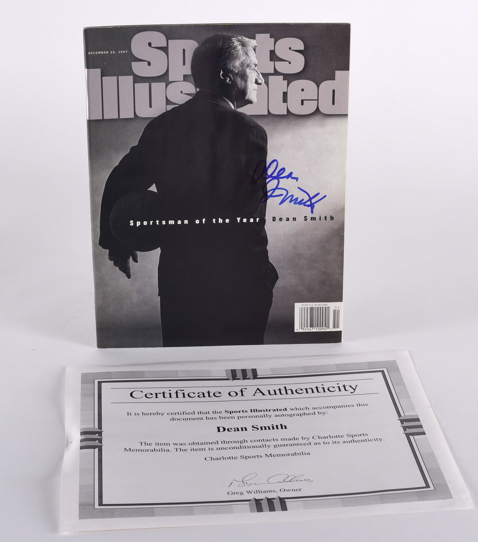 Dean Smith Signed Sports Illustrated with COA (1 of 1)