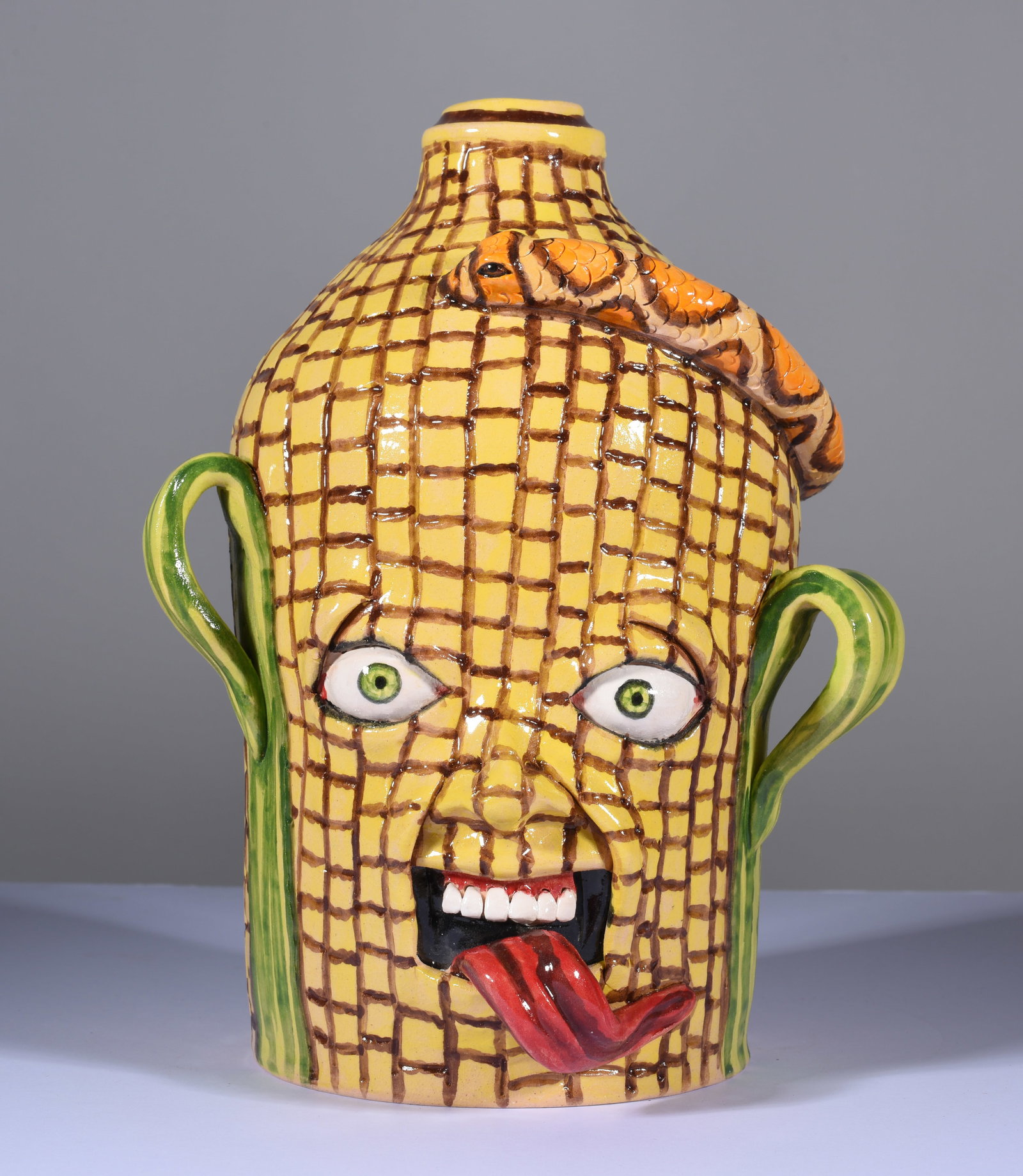 Stacy Lambert Corn Face Jug (1 of 4)