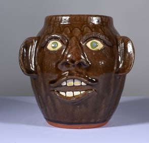 Joe Reinhardt Pottery Face Vase