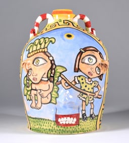 Stacy Lambert Folk Pottery Face Jug