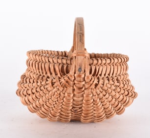 Jesse Jones Miniature Oak Split Basket signed