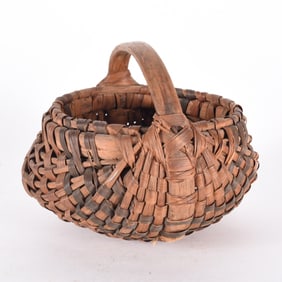 Decorated Oak Split Basket