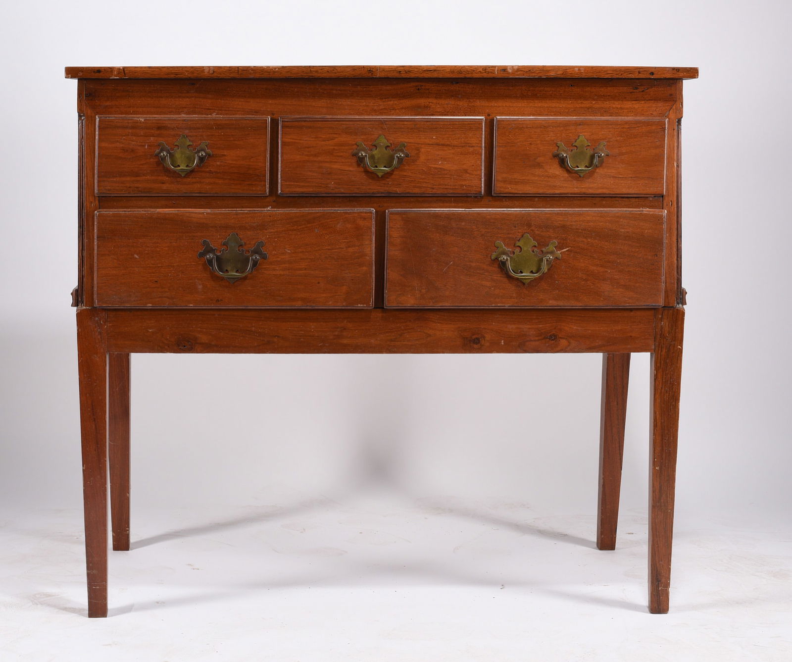 Walnut and Yellow Pine Side Board: Virginia or North Carolina side board tapered leg. Walnut and Yellow Pine. Ca. 1860