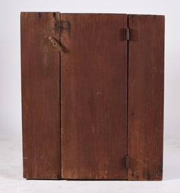 Red Painted Yellow Pine Hanging Cupboard
