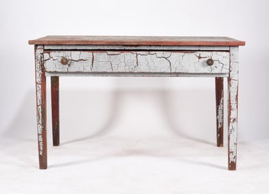 Painted One Drawer Farm Table