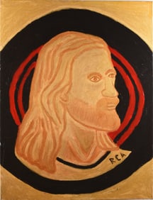 Dr. Bob Folk Art Painting in house shipping est. $91