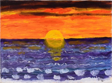 Dr. Bob Folk Art Painting in house shipping est. $94