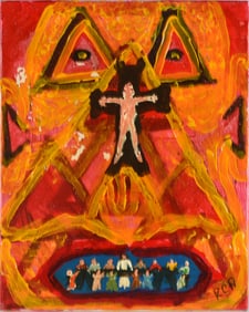 Dr. Bob Folk Art Painting in house shipping est. $96