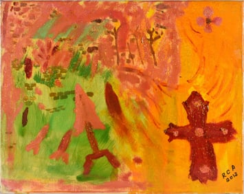 Dr. Bob Folk Art Painting in house shipping est. $97