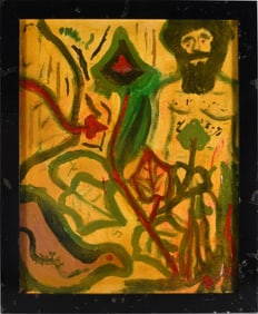 Dr. Bob Folk Art Painting in house shipping est. $98