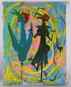 Ernest Lee Folk Art Painting in house shipping est $60