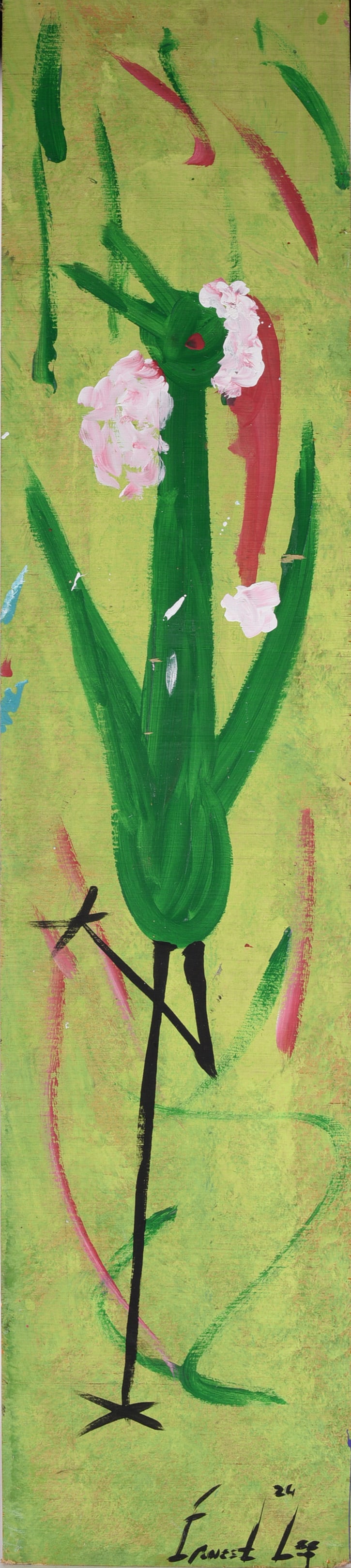 Ernest Lee Folk Art Painting in house shipping est $60: paint on wood board. African American