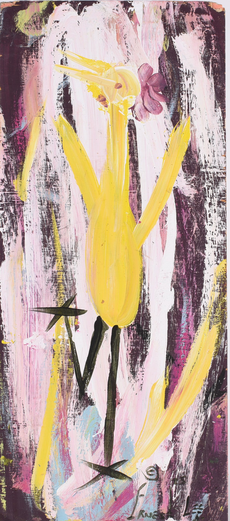 Ernest Lee Folk Art Painting in house shipping est $60: paint on wood board. African American