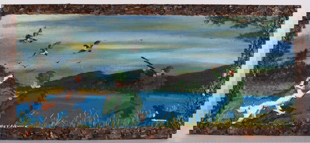 Richard Roebuck Folk Painting in house shipping est $60
