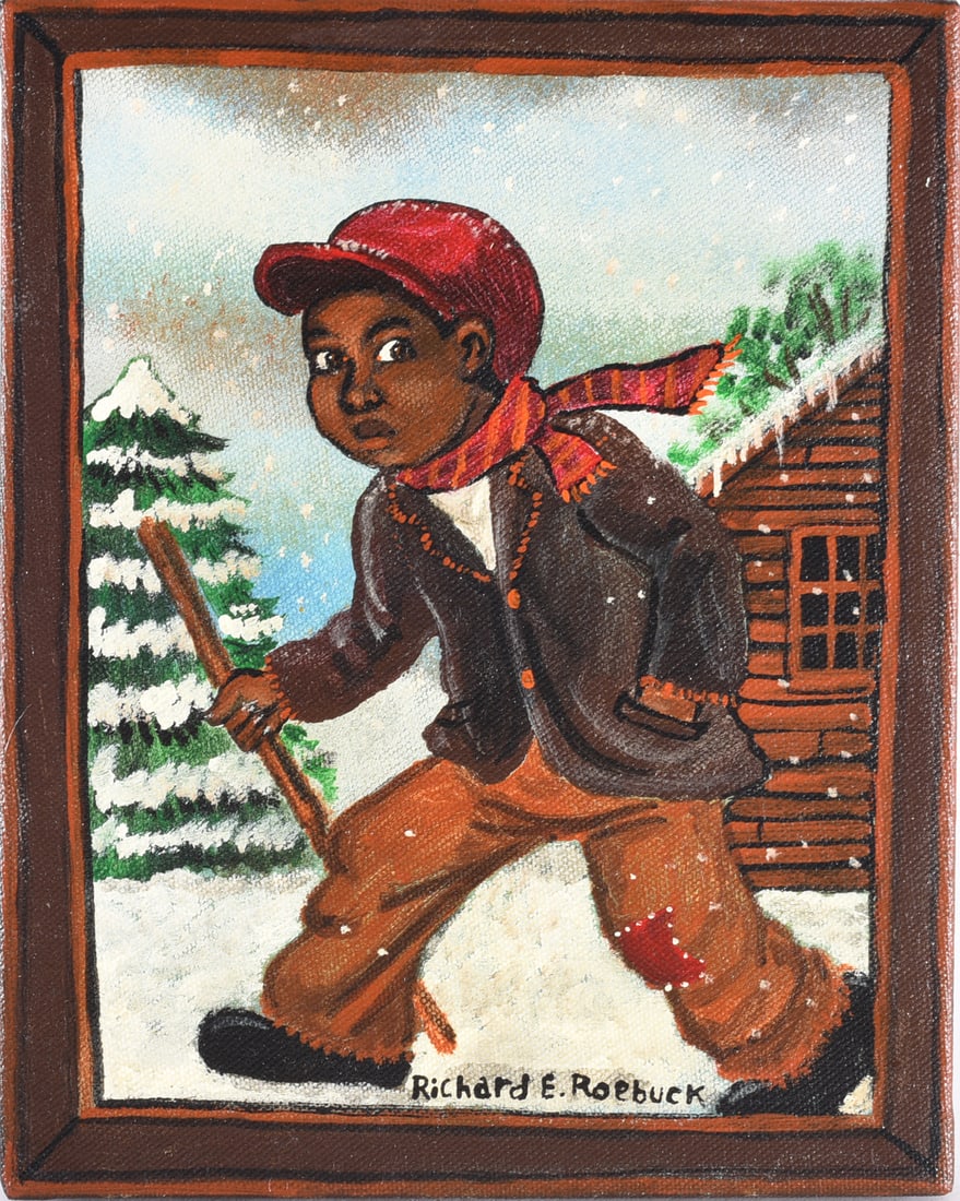 Richard Roebuck Folk Painting: folk art painting by african american Richard Roebuck.