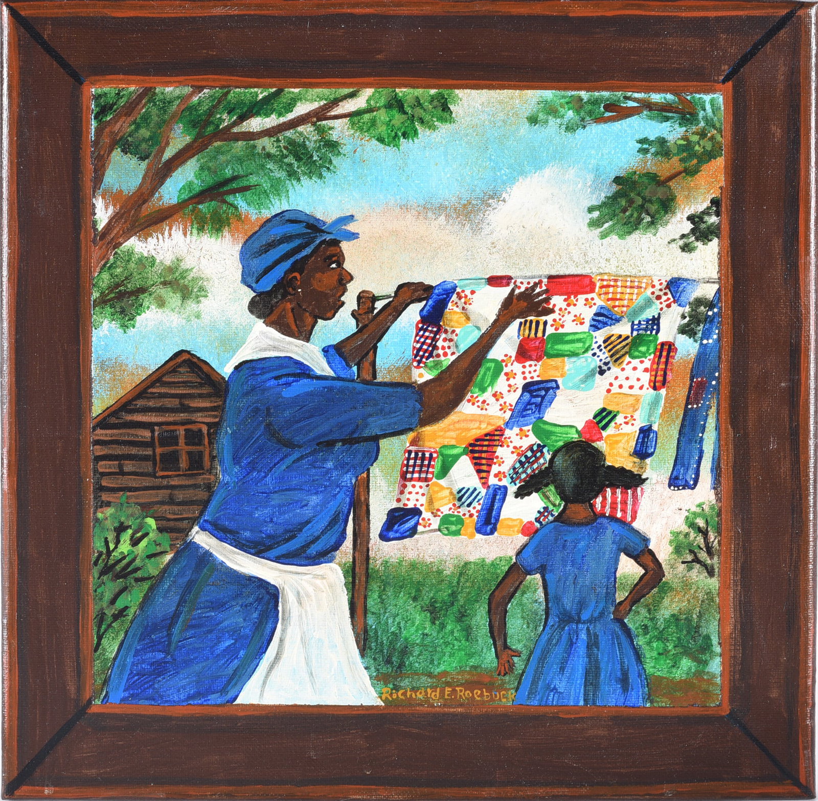 Richard Roebuck Folk Painting: folk art painting by african american Richard Roebuck.