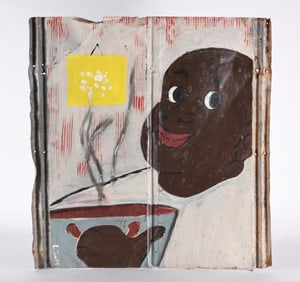 Leanord Jones Folk Painting on Tin