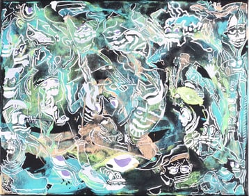 Jakym Clark aka Ise (b. 2001 - ) Outsider Art Painting