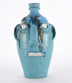 Randy Tobias Folk Pottery Face Jug