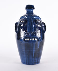 Randy Tobias Folk Pottery Face Jug