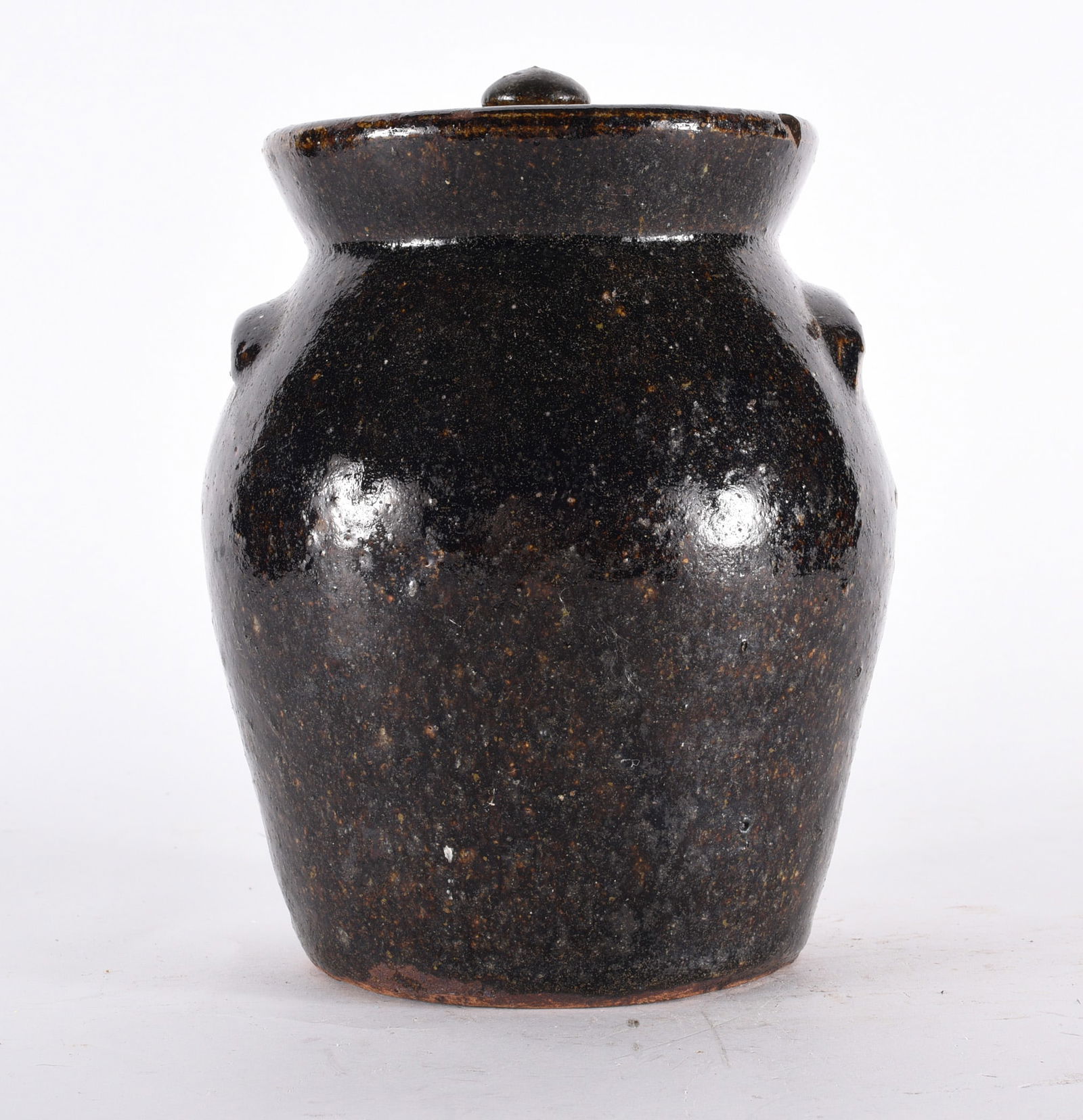 North Carolina Alkaline Glaze Lidded Jar (1 of 4)