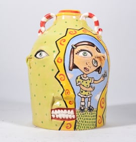 Stacy Lambert Folk Pottery Face Jug
