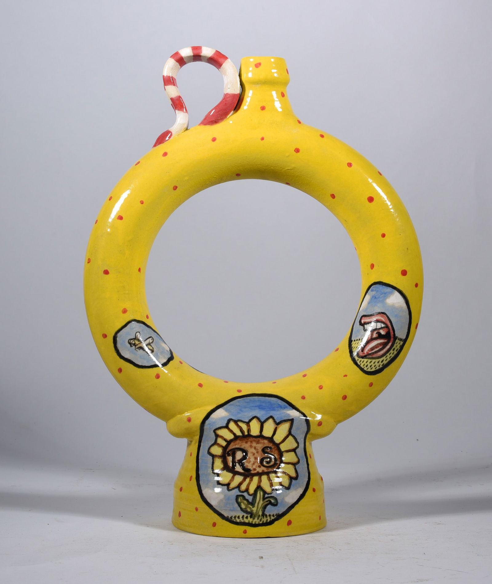 Stacy Lambert Folk Pottery Ring Jug (1 of 3)