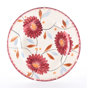English Painted Floral Plate