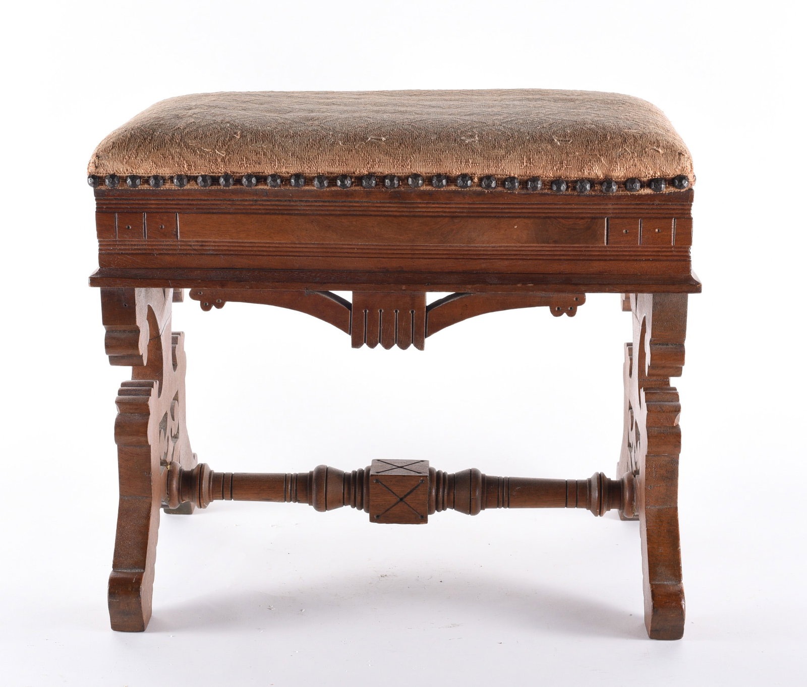 Eastlake Victorian Stool: these items are from the estate collection of Mary Wells. All items are sold as is where is see photos.