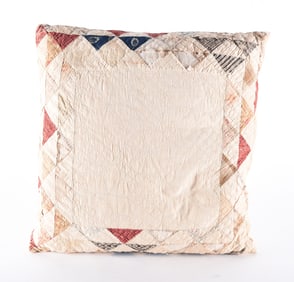 Pillow made from old quilt scraps