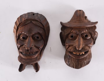 Folk Carved Wall Masks