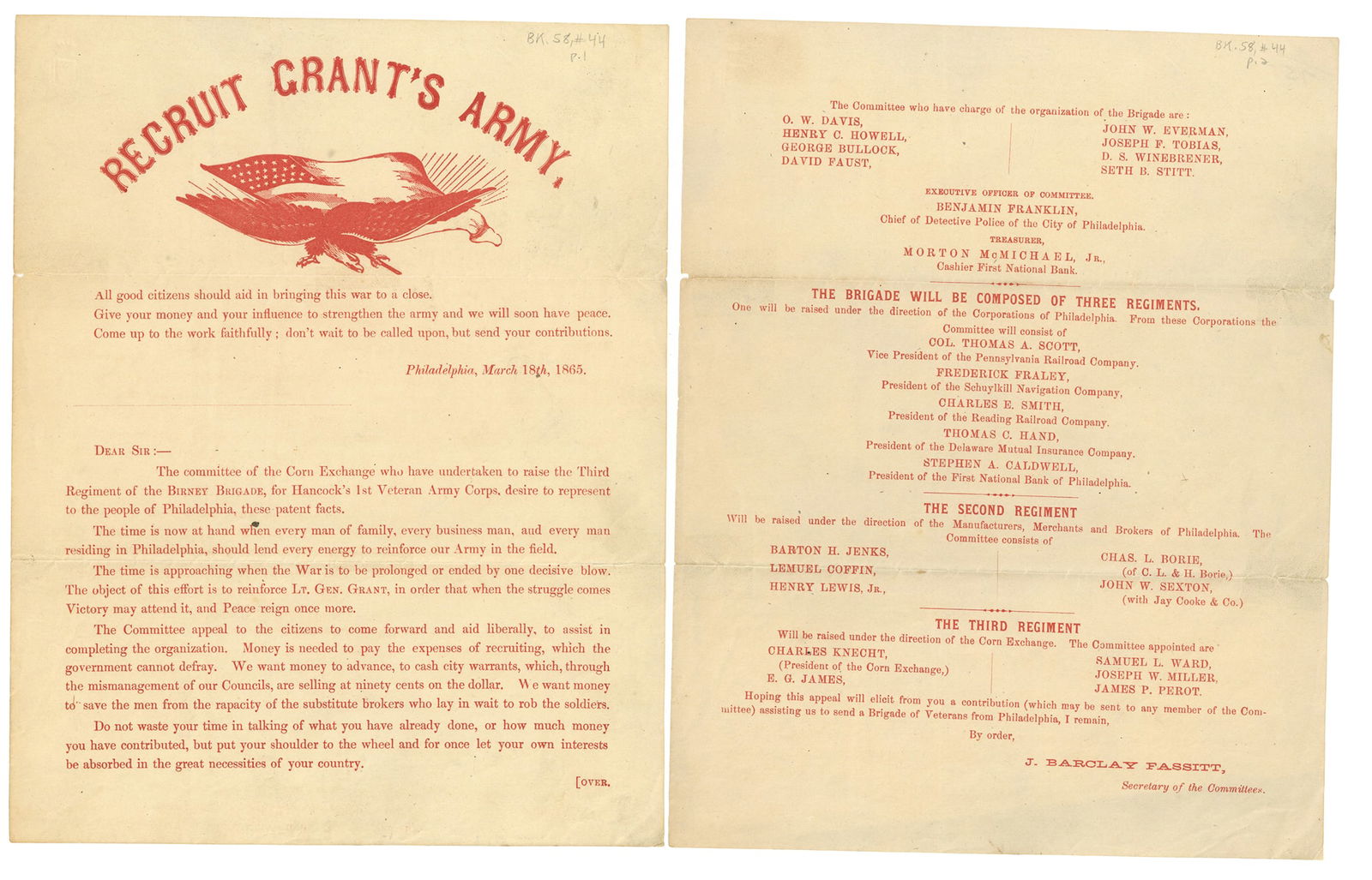 Recruit General Grant's Army Red Ink Imprint (1 of 1)