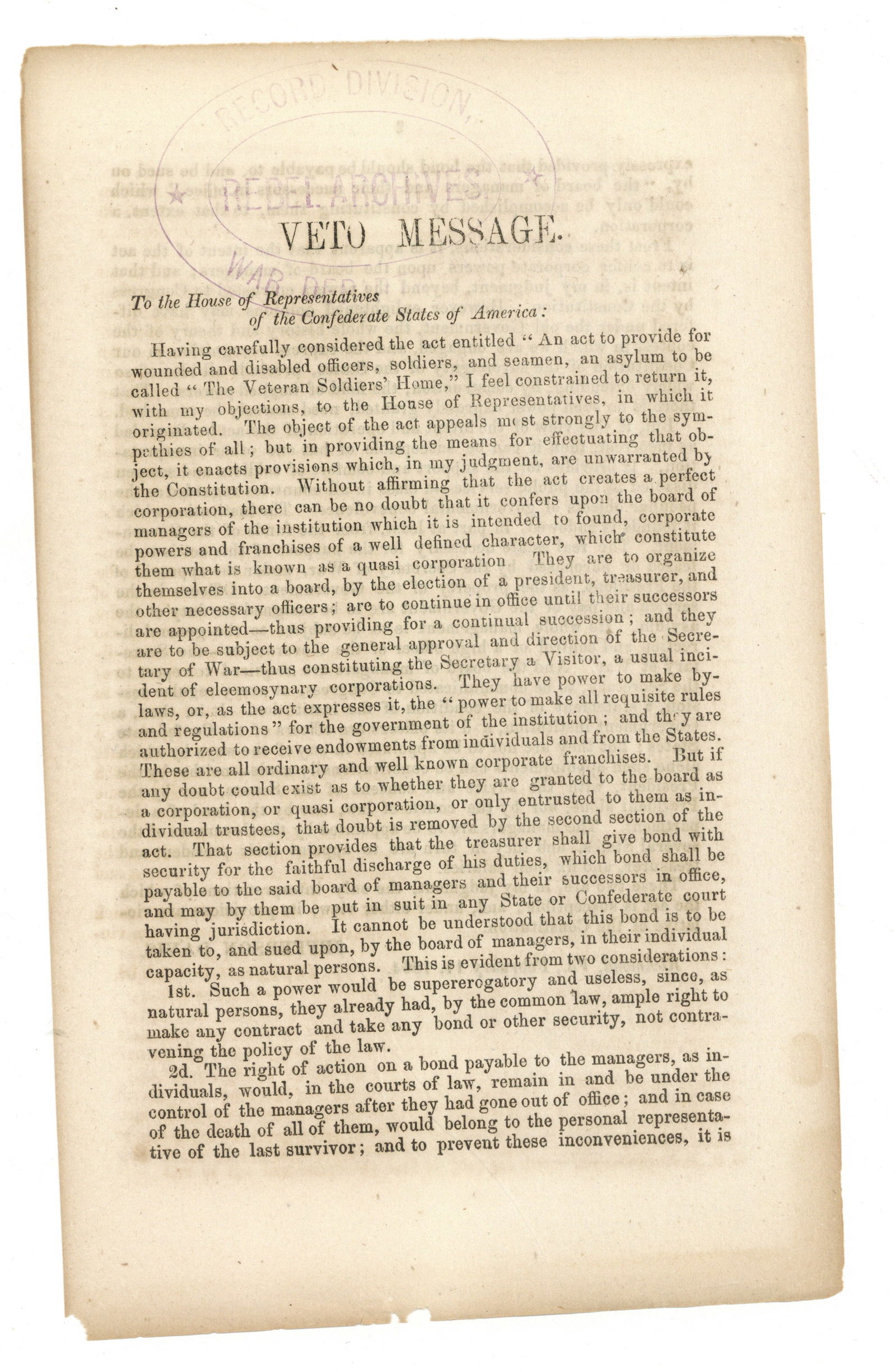 Confederate Civil War Imprint (1 of 1)