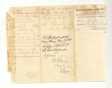 Rebel Raid Document Signed by Generals Palmer and Harland