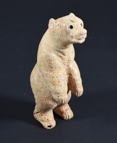 Inuit Carved Whale Bone Standing Bear