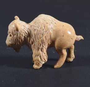 Inuit Carved Whale Bone Buffalo