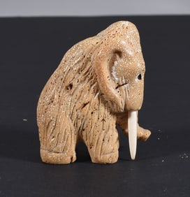 Inuit Carved Whale Bone Woolly Mammoth