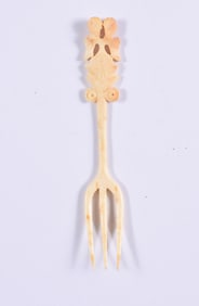 Vintage Bone Carved Fork Small