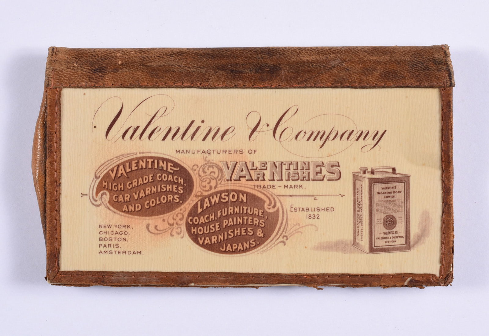 Valentine Company Advertising Bill Fold: all items are from an attic trunk. The second trunk taken out of an attic and displayed for auction. All items are small 1" to 3". We can ship items in a 6" box and fit as many as we can for aroun $10