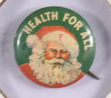 Vintage Santa Clause Pin Back Button (1 of 2)