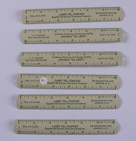 Laney Oil Company Advertising Ruler Group Tin Litho