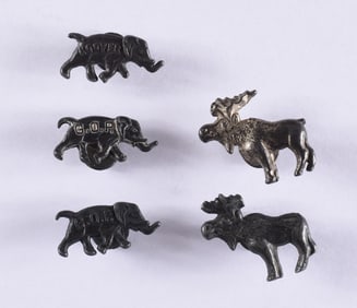 Herbert Hoover Campaign Pin and GOP Pins ca. 1930