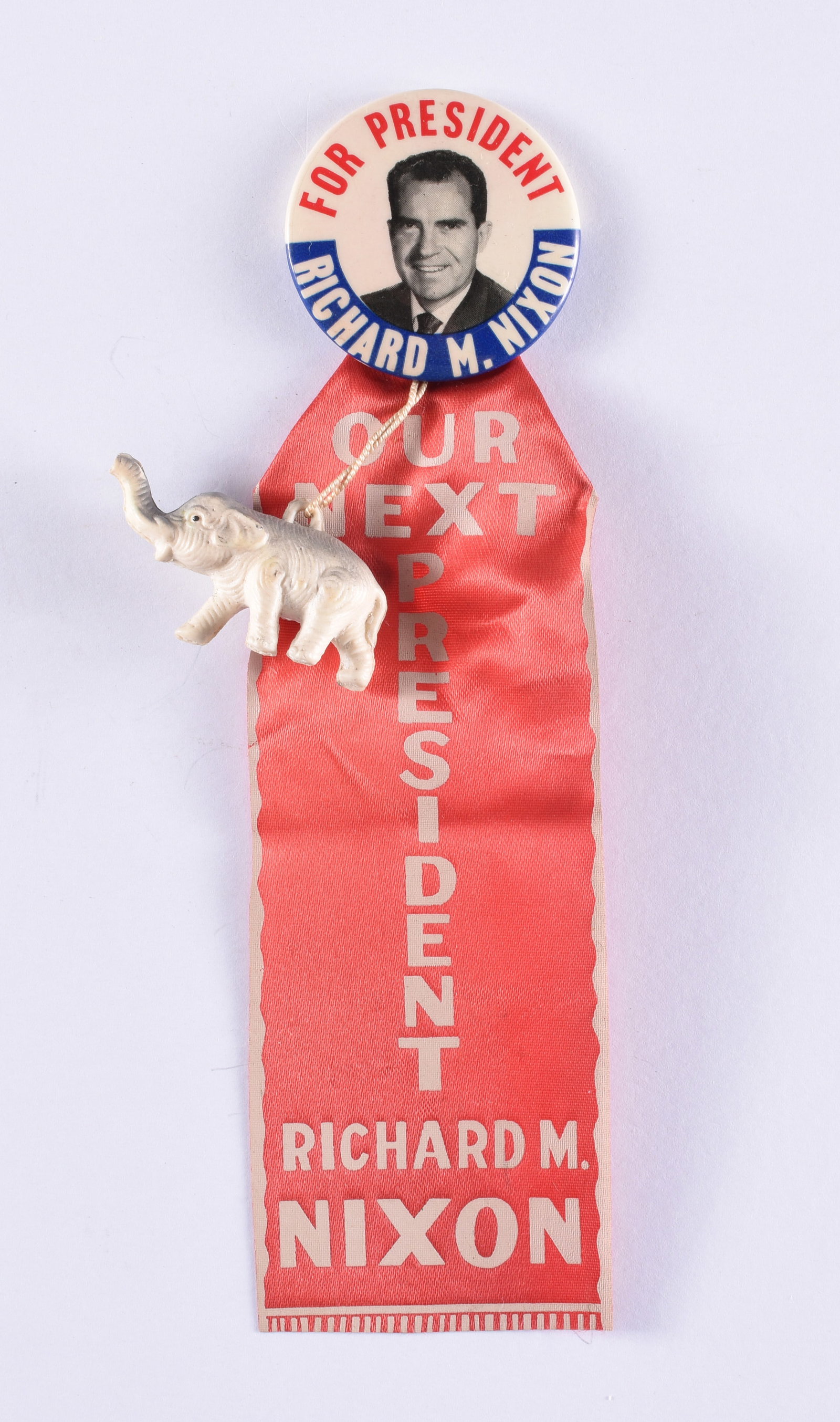 Richard Nixon Campaign Button: all items are from an attic trunk. The second trunk taken out of an attic and displayed for auction. All items are small 1" to 3". We can ship items in a 6" box and fit as many as we can for aroun $10