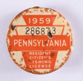 1959 Pennsylvania Fishing License