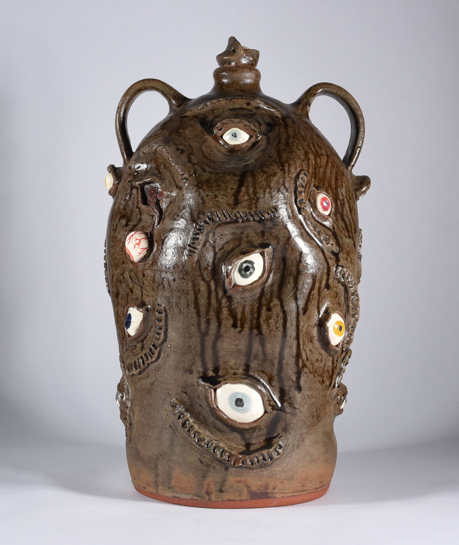 Mike Craven Folk Pottery Eyeball Jug (1 of 5)