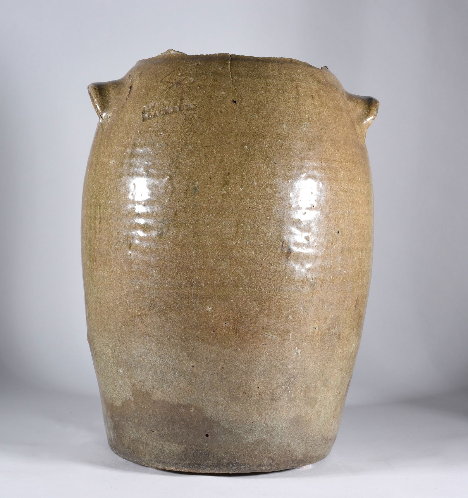 Blackburn North Carolina Signed Jar: damaged with a very rare signature.