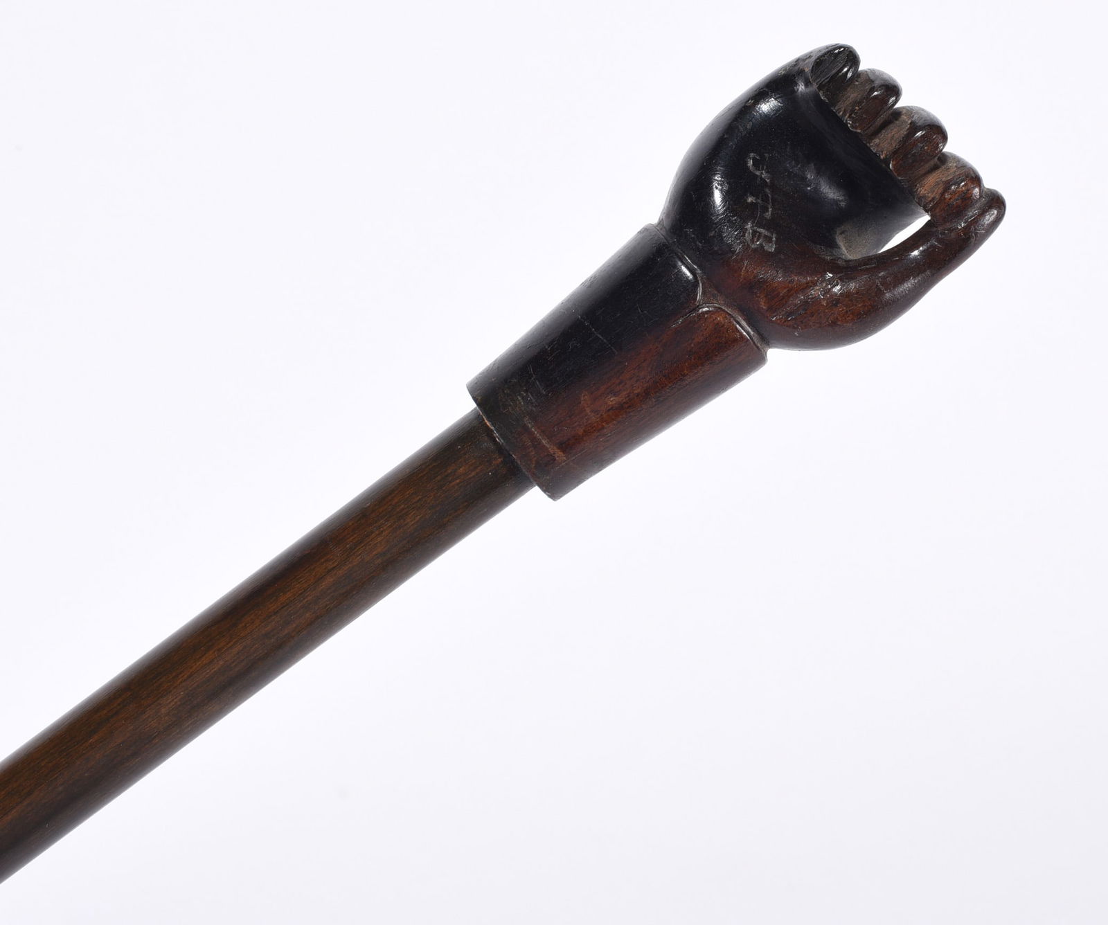 Folk Art Carved Fist Cane (1 of 3)